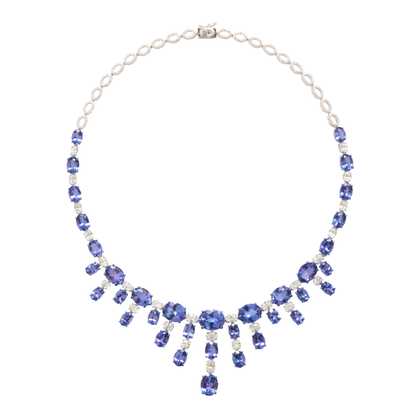 Diamond and Blue Sapphire Necklace