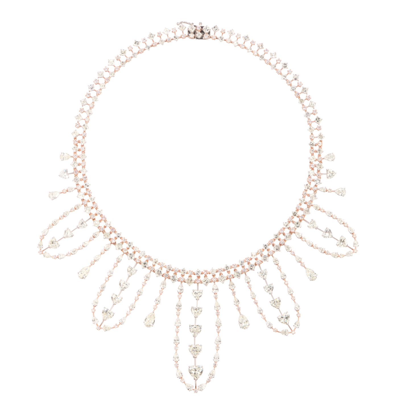 Dual Tone Assorted Cut Diamond Necklace