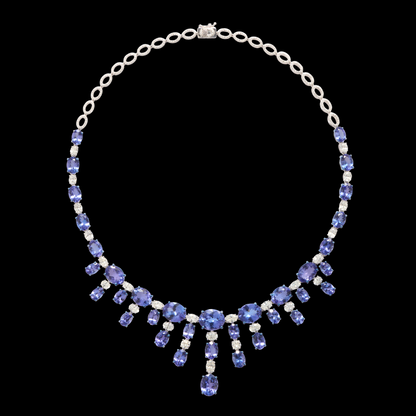 Diamond and Blue Sapphire Necklace