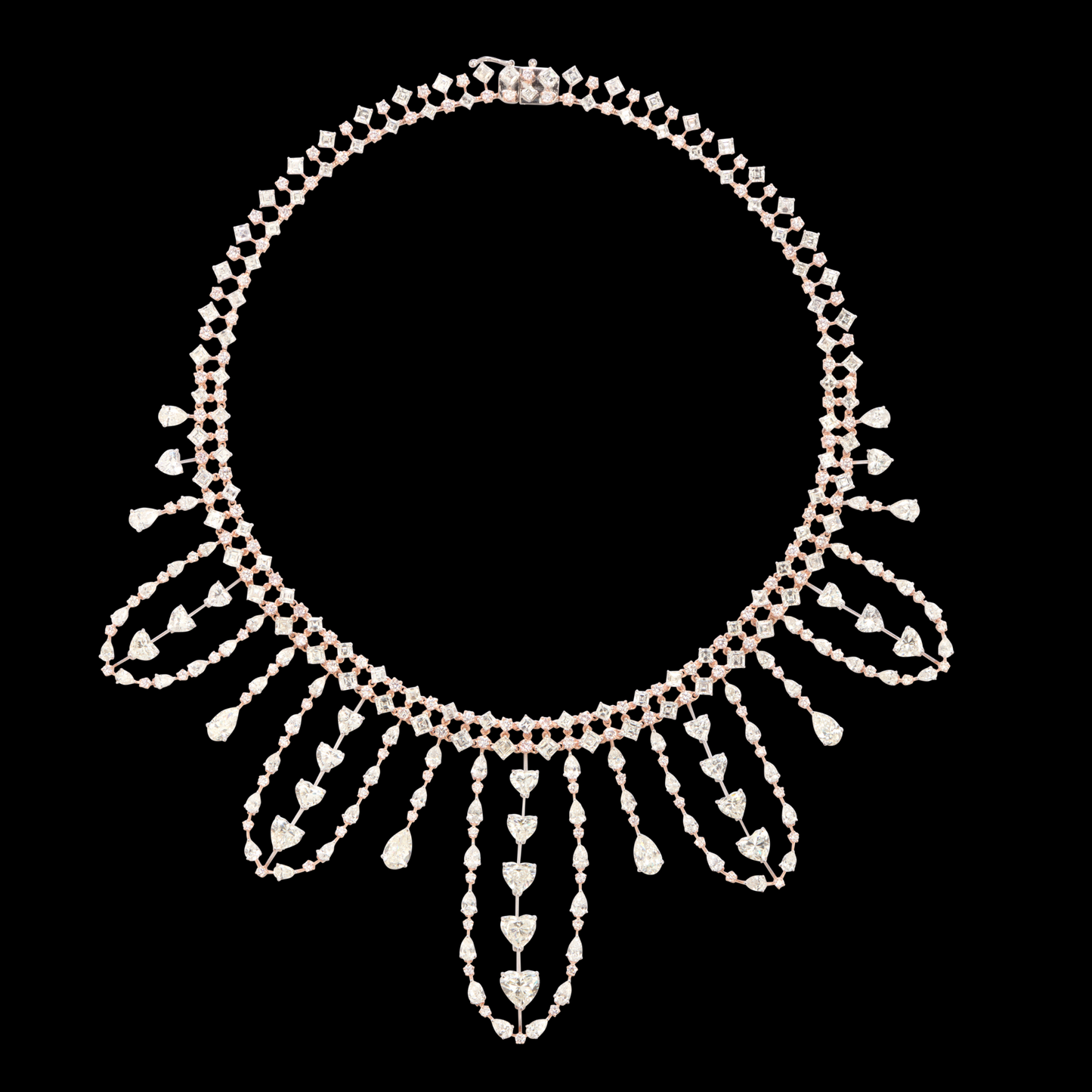 Dual Tone Assorted Cut Diamond Necklace