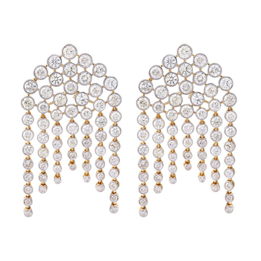 Chandelier Diamond Earrings in 18 Kt Yellow Gold