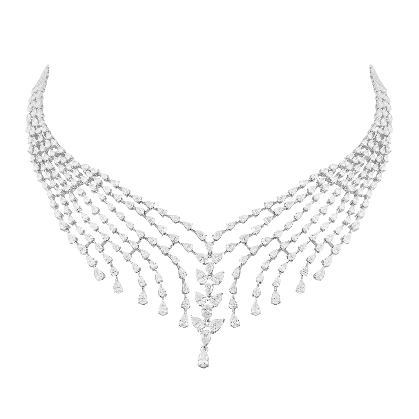 Statement Diamond Necklace in 18Kt White Gold